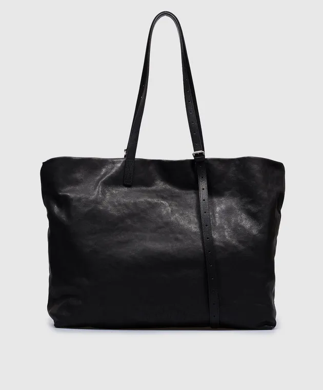 Ann Demeulemeester Borsa tote Bes in pelle nera dall'effetto vintage CO00UTB01LT137