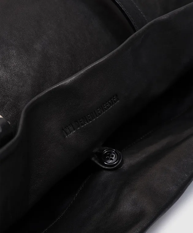 Ann Demeulemeester Borsa tote Bes in pelle nera dall'effetto vintage CO00UTB01LT137