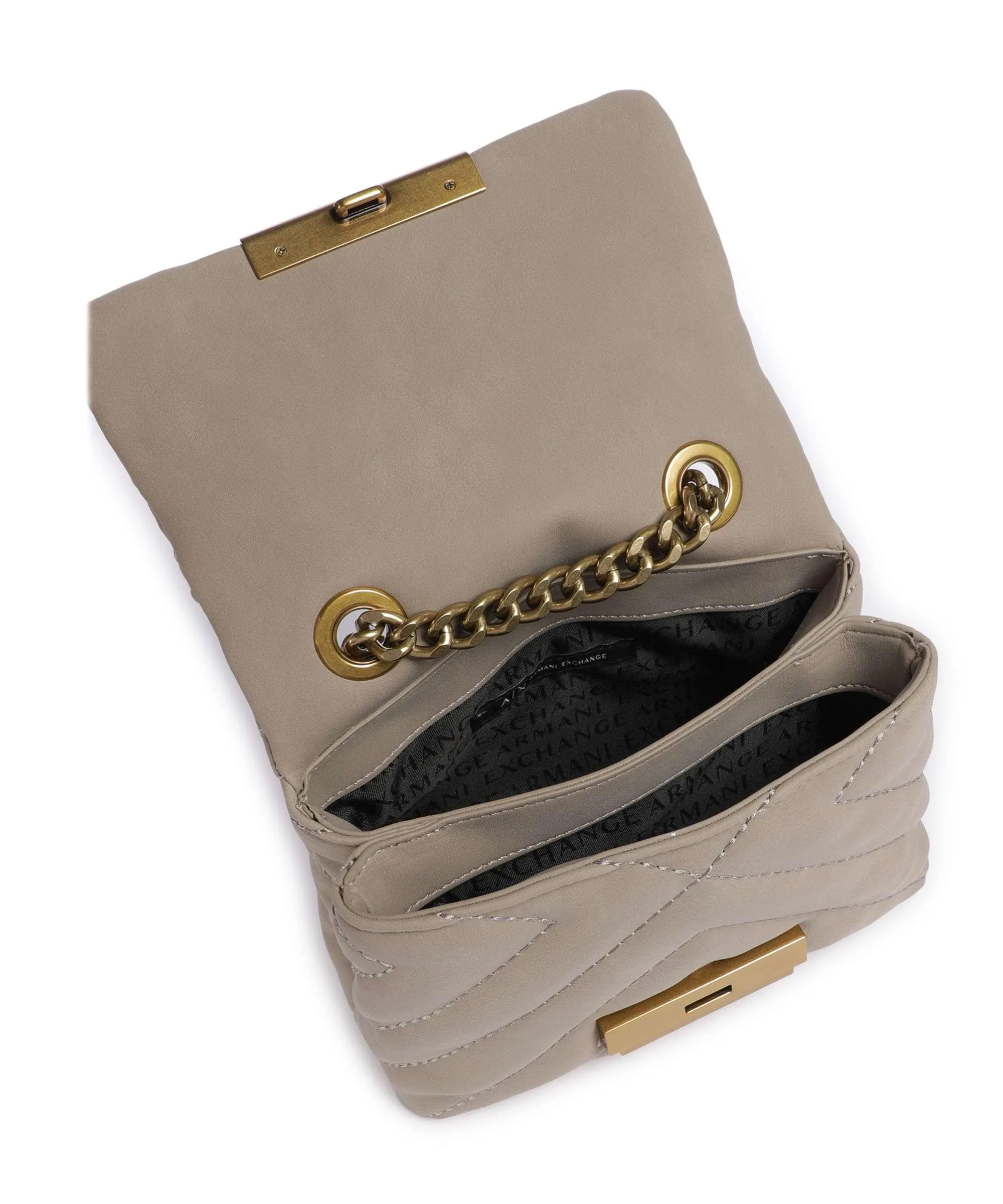 Armani Exchange Victoria Mini Borsa a tracolla pelle sintetica beige  