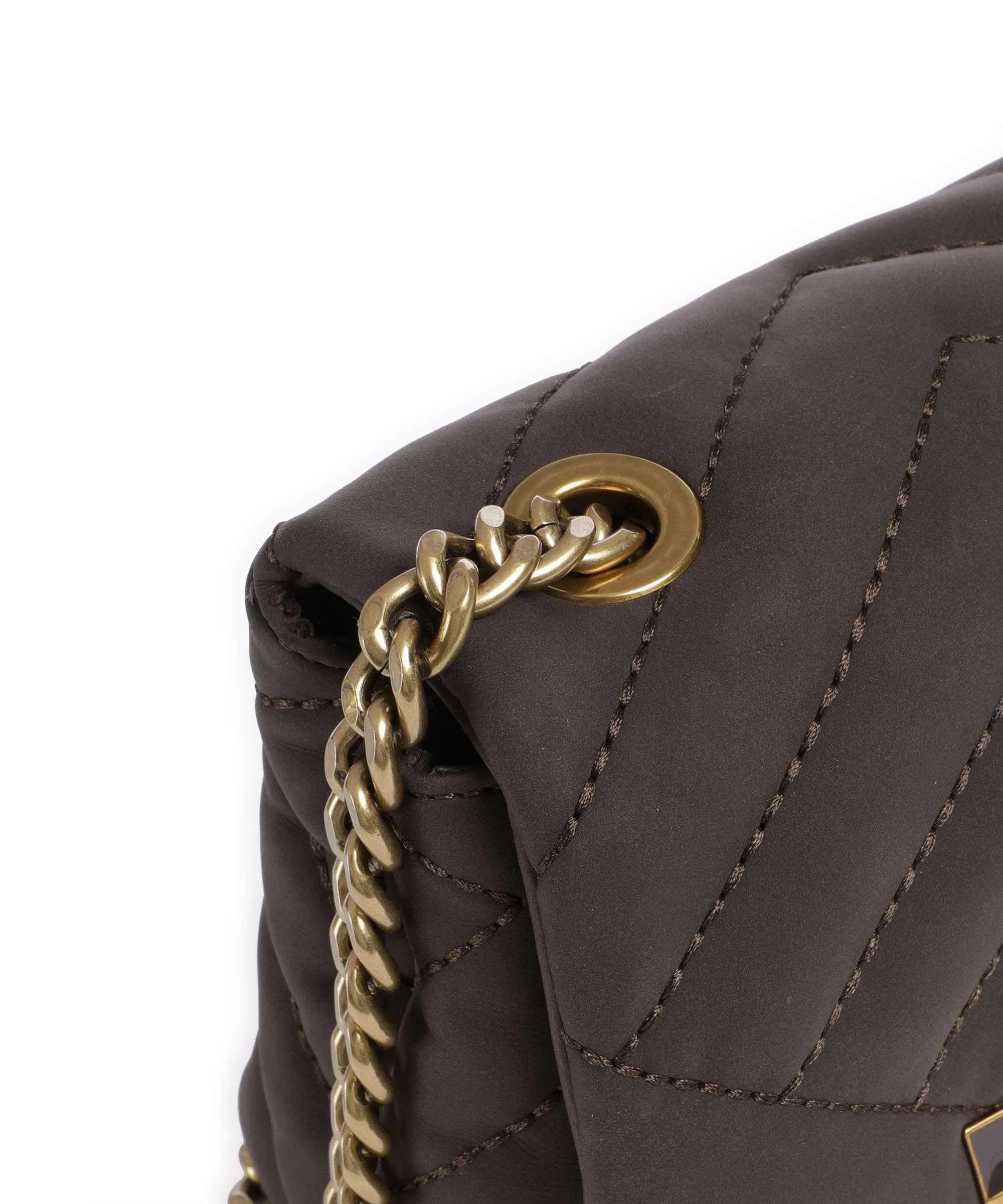  Armani Exchange Victoria Mini Borsa a tracolla pelle sintetica marrone scuro  