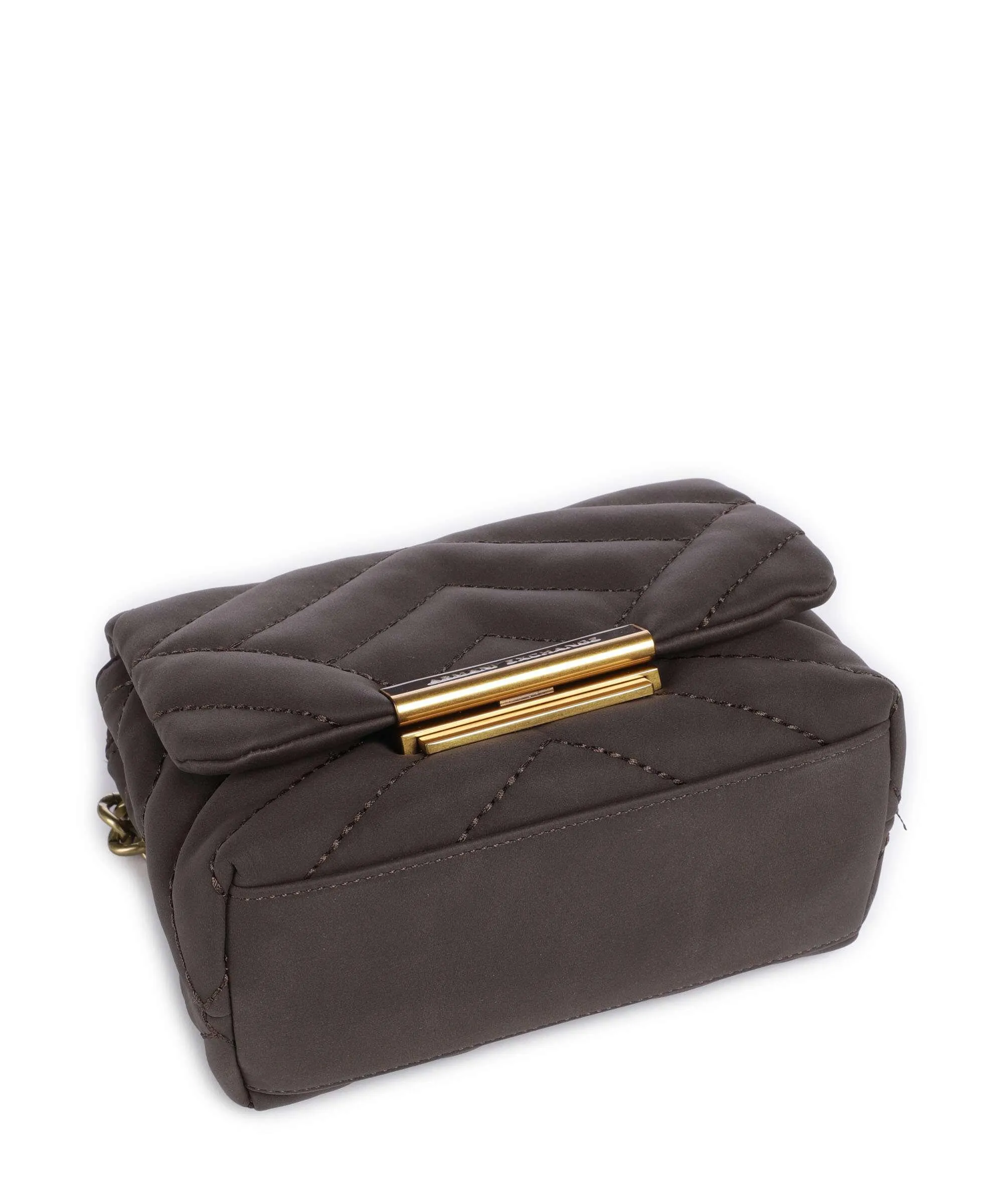  Armani Exchange Victoria Mini Borsa a tracolla pelle sintetica marrone scuro  
