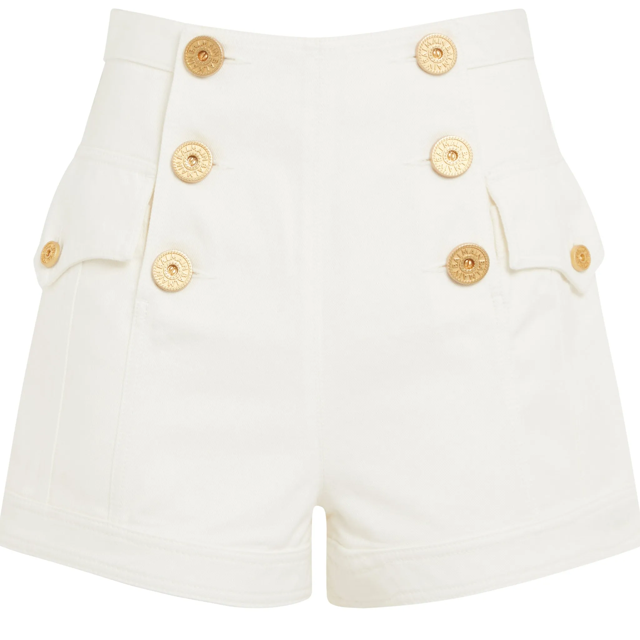 BALMAIN  Shorts in denim bianchi