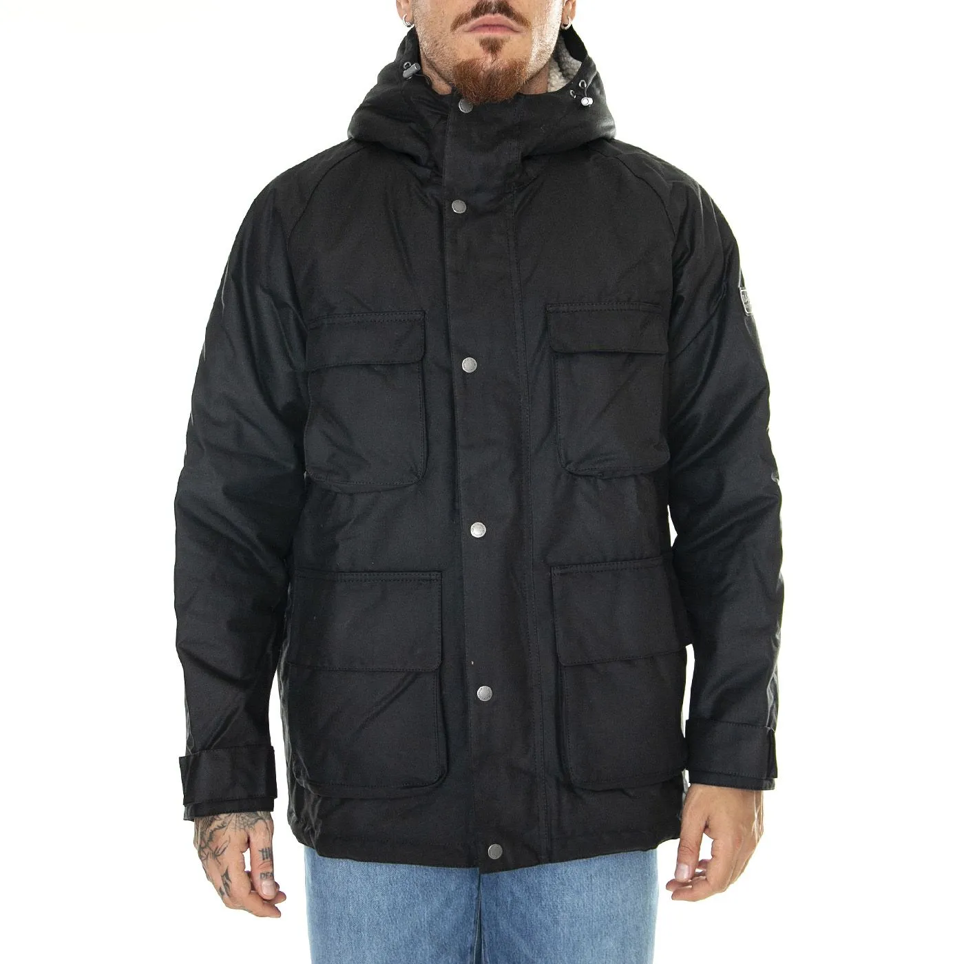 BARBOUR INTERNATIONAL M' Tantallon Wax Black Jacket - Giacca Invernale Uomo Nera    