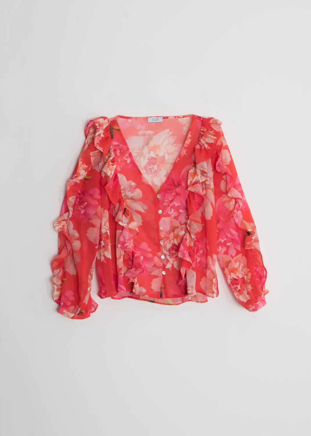 Blusa con stampa floreale