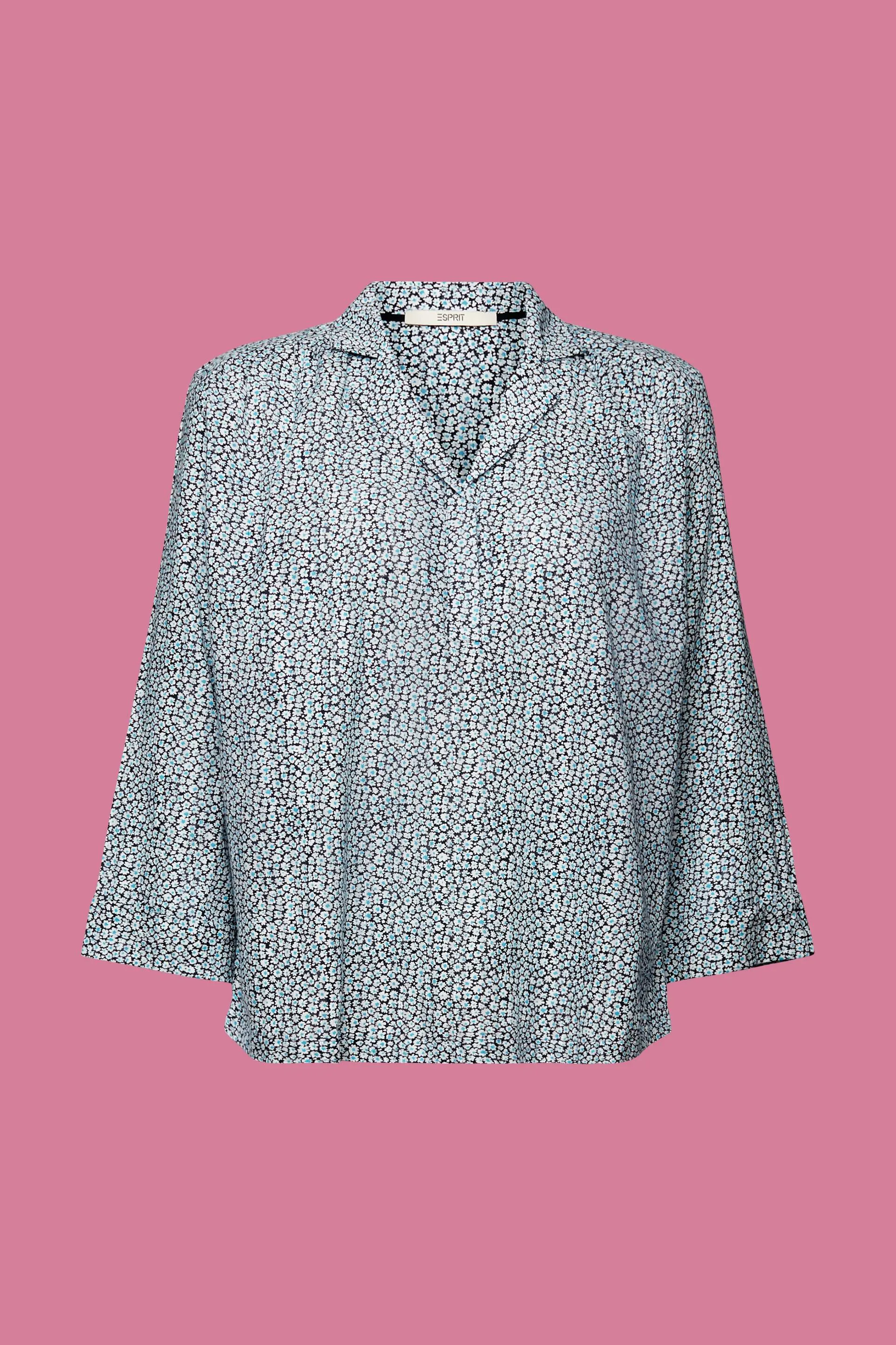 Blusa in cotone con stampa floreale