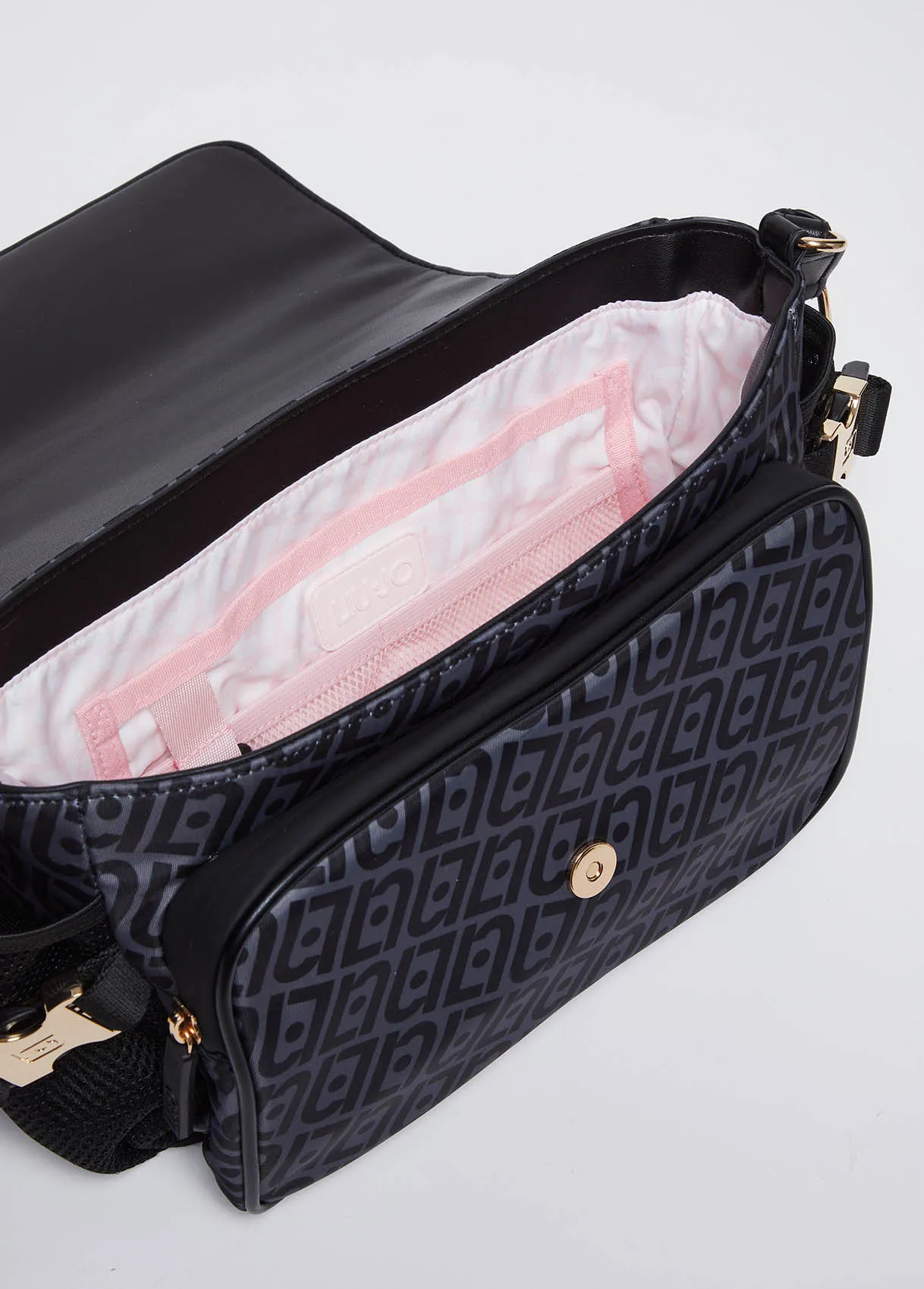 Borsa a tracolla in nylon con logo