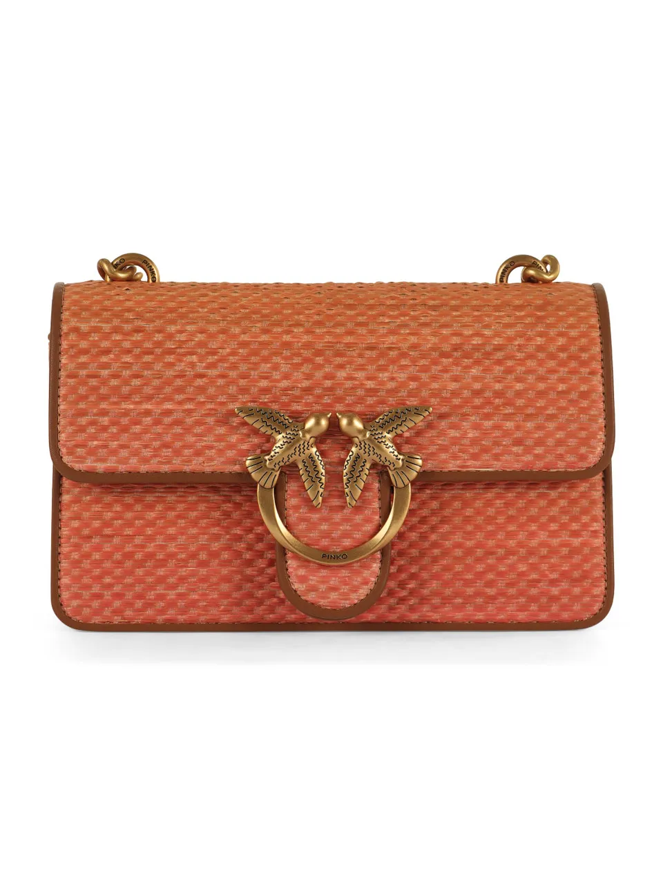 Borsa a tracolla in pelle e rafia LOVE ONE MINI LIGHT CL.