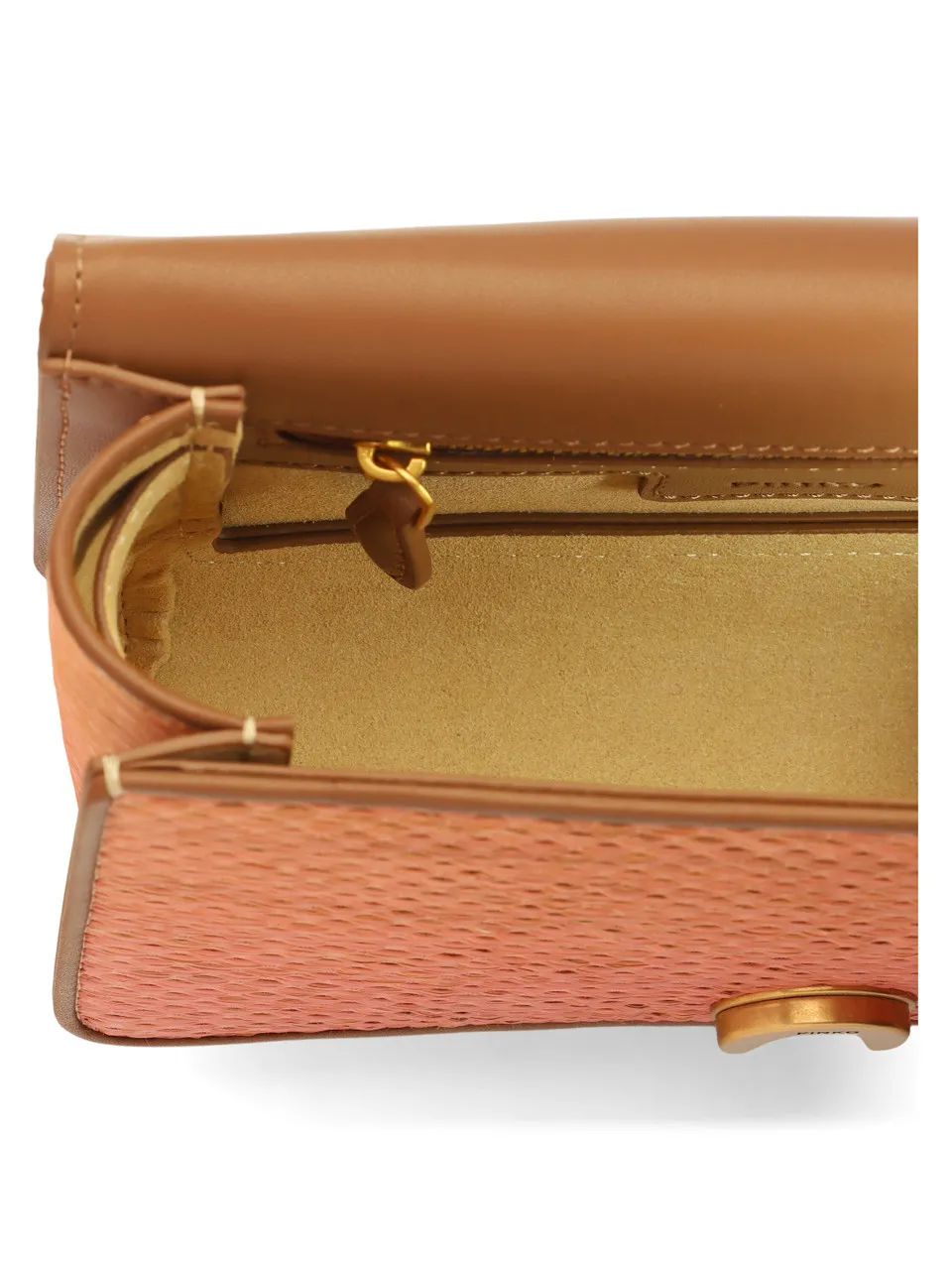 Borsa a tracolla in pelle e rafia LOVE ONE MINI LIGHT CL.