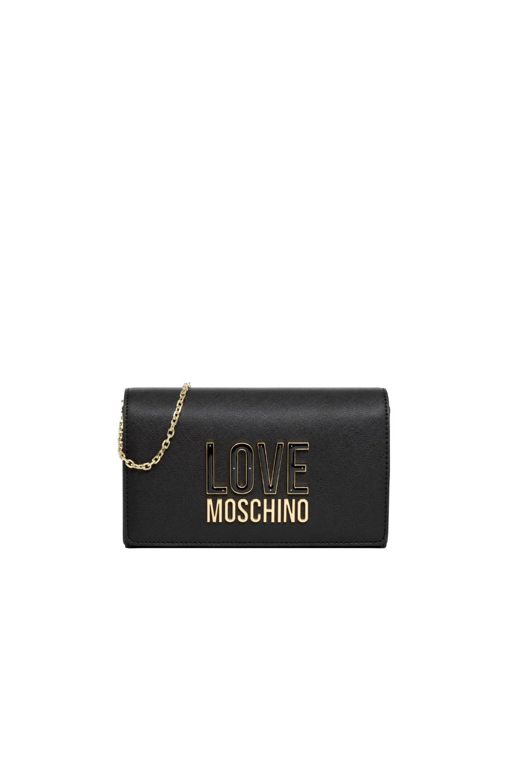 BORSA A TRACOLLA NERA LOVE MOSCHINO CON LOGO LETTERE IN METALLO 4213