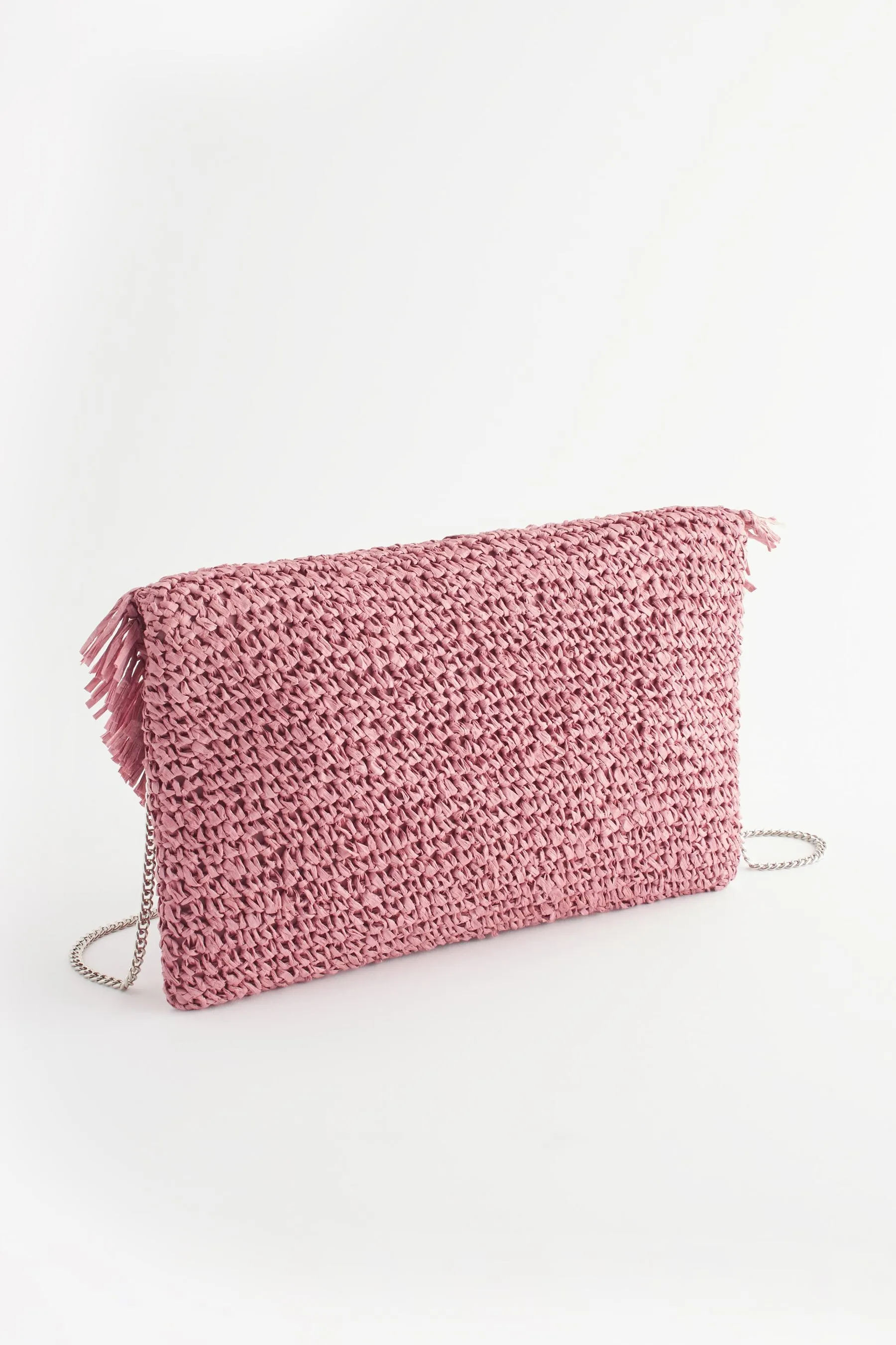 Borsa con frange in rafia