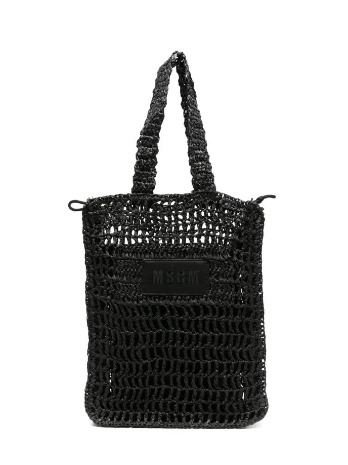 Borsa con rafia intrecciata