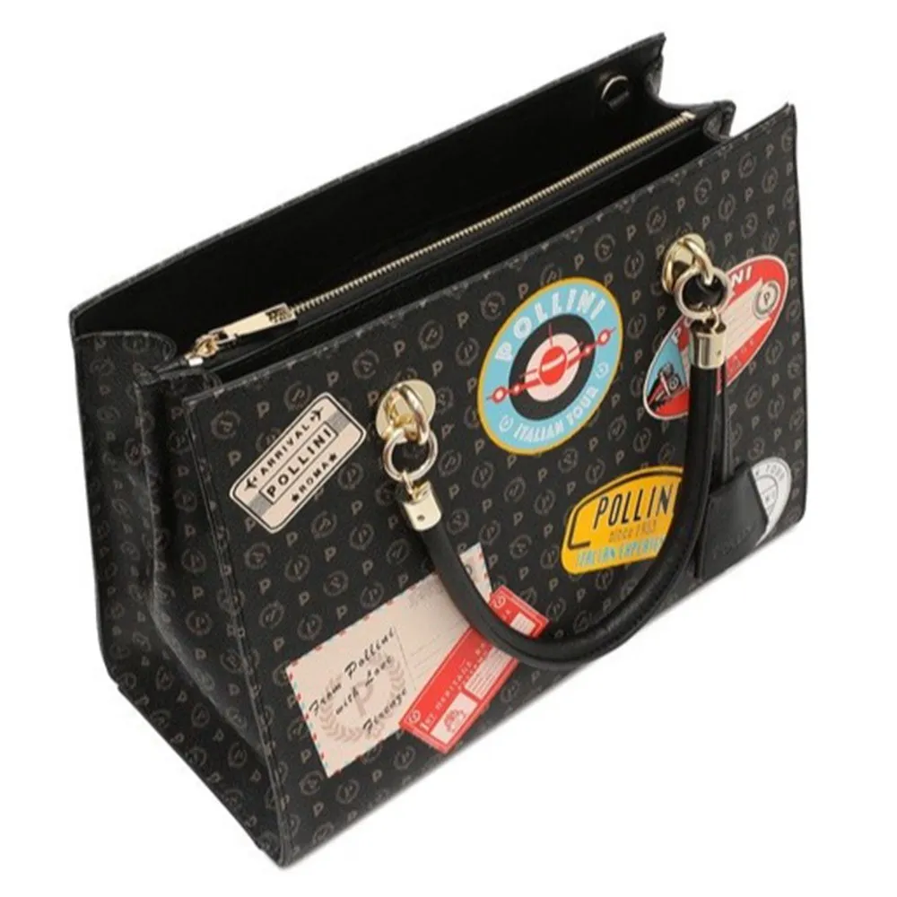 Borsa Donna a Mano con Tracolla POLLINI Linea Heritage Patch Nero