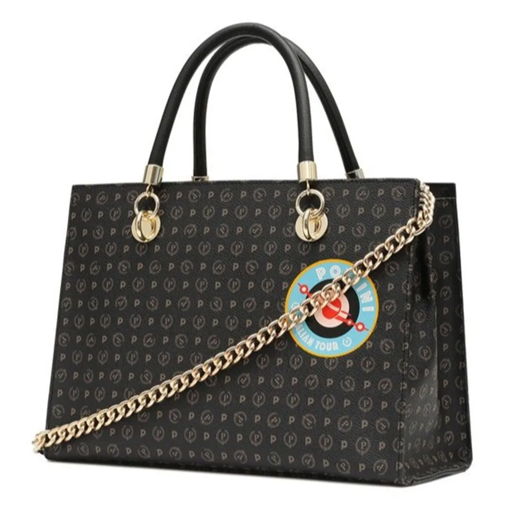 Borsa Donna a Mano con Tracolla POLLINI Linea Heritage Patch Nero