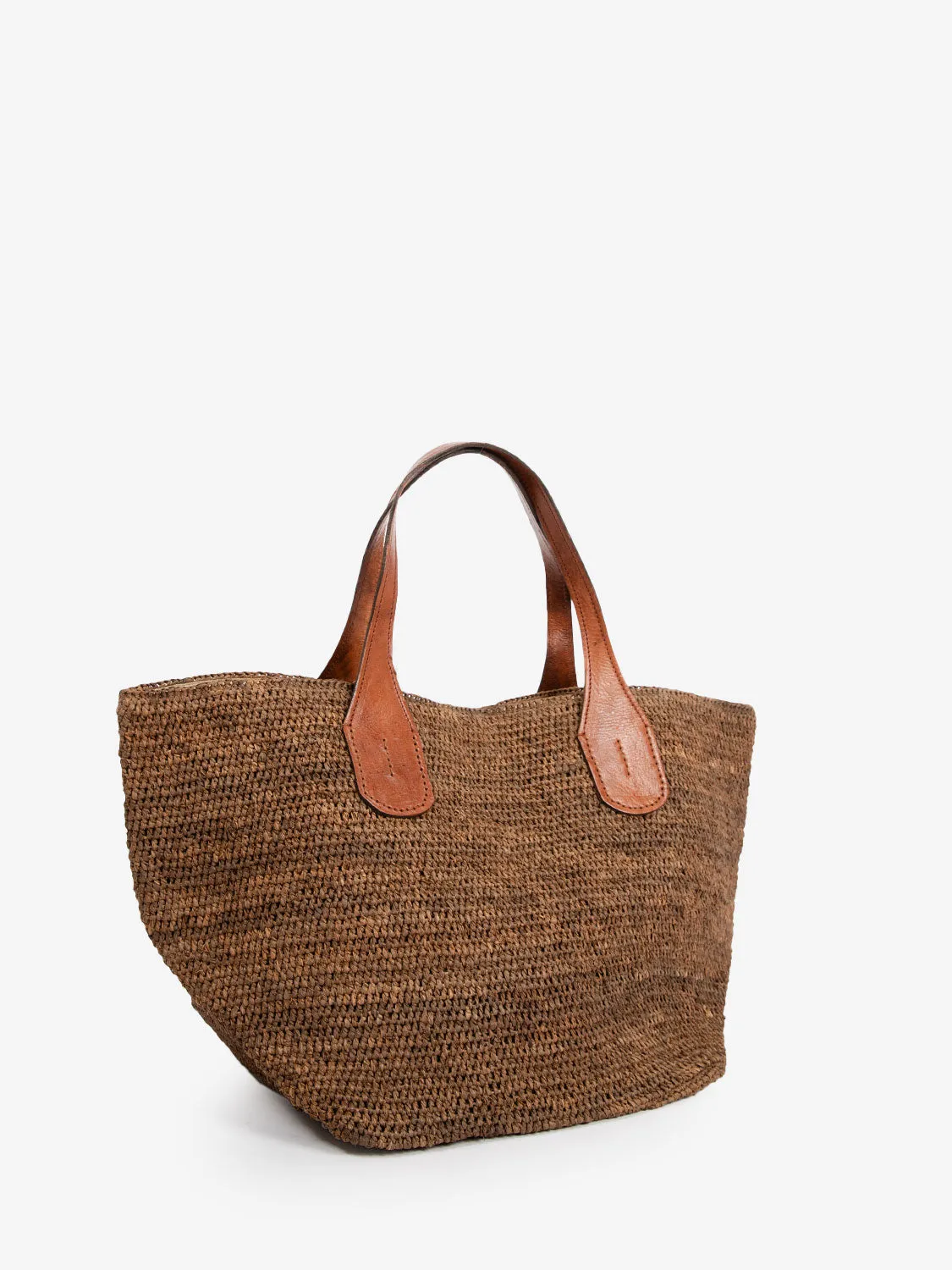 Borsa in rafia Tokyo II dark tea