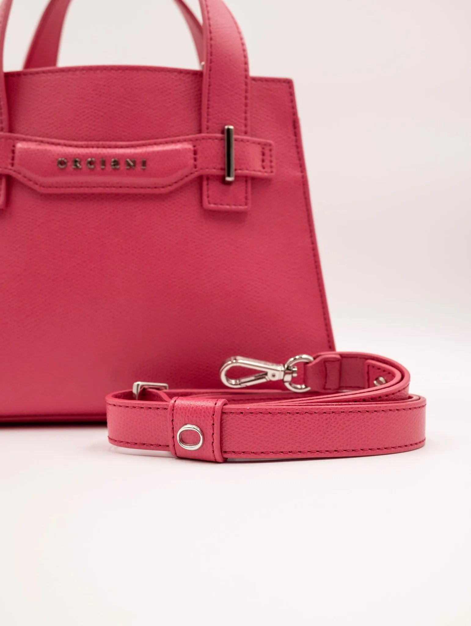 Borsa Orciani Posh S Premium in Pelle Rosa