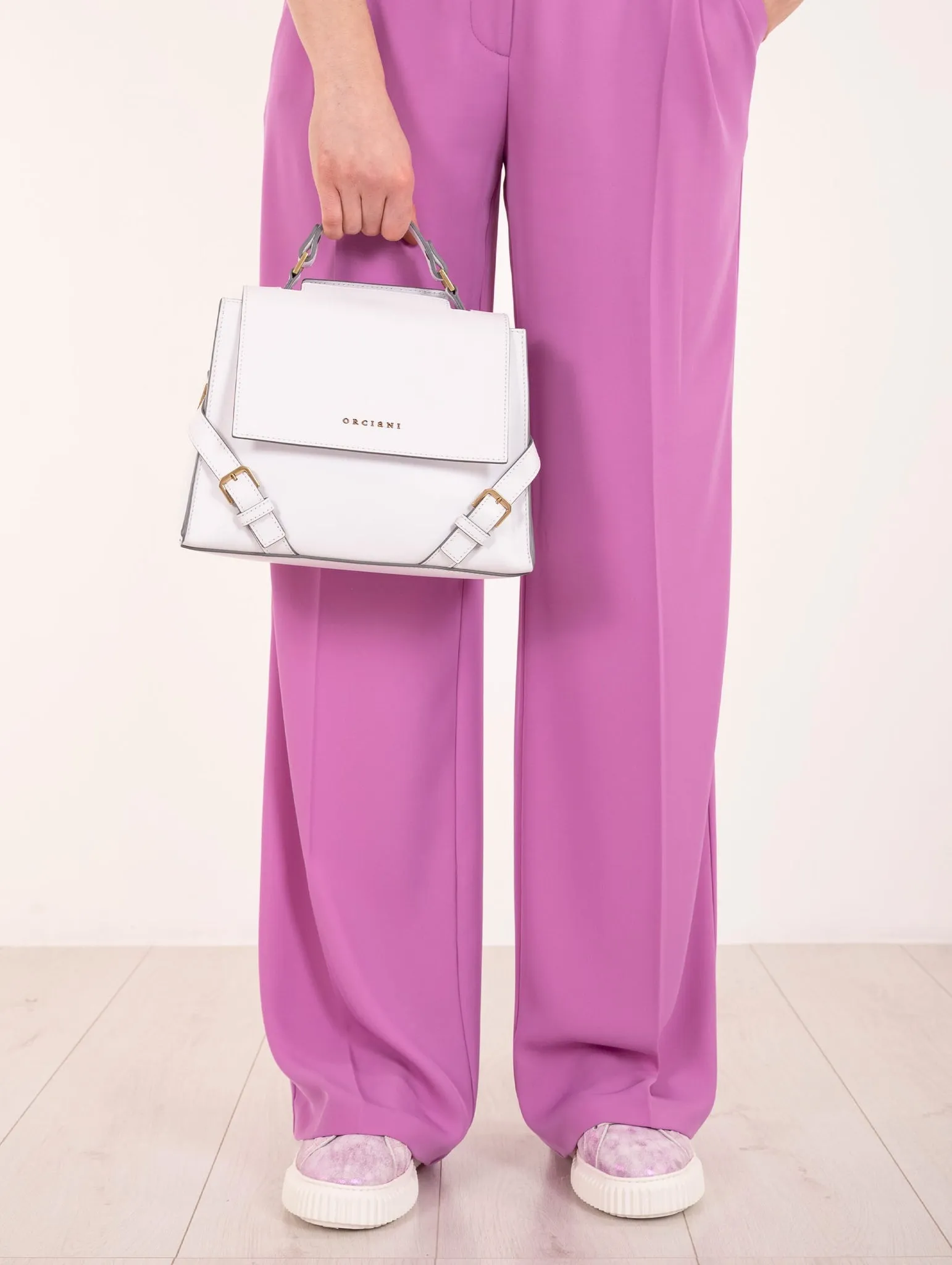 Borsa Sveva Orciani Couture Piccola in Pelle Liscia Bianco