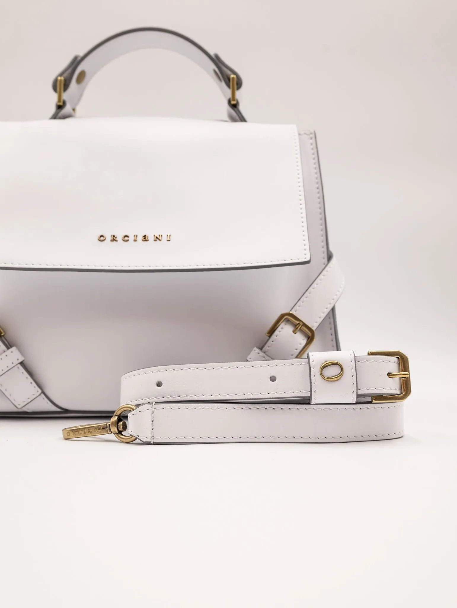 Borsa Sveva Orciani Couture Piccola in Pelle Liscia Bianco