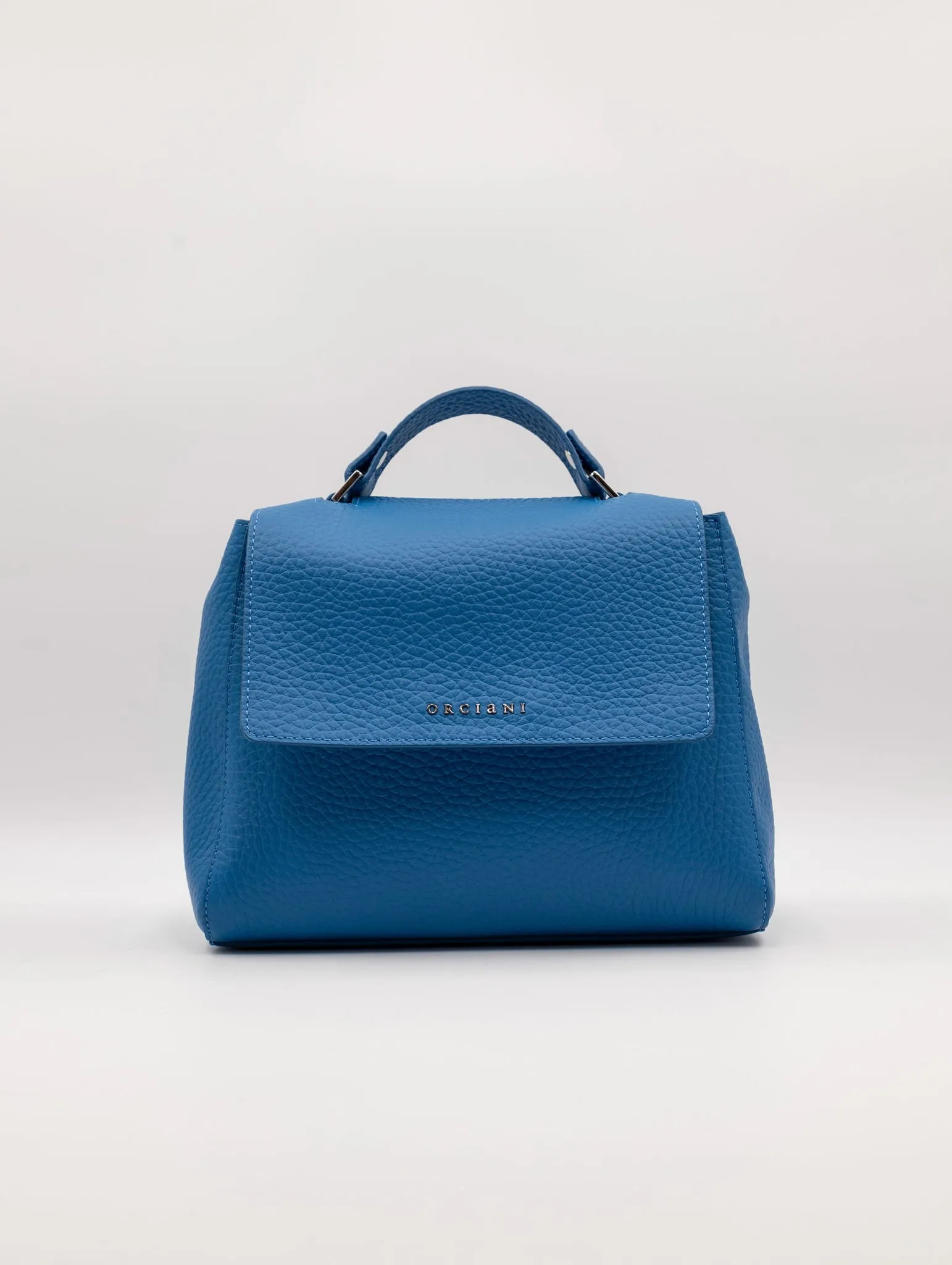 Borsa Sveva Soft Orciani Piccola in Pelle Martellata Blu Elettrico