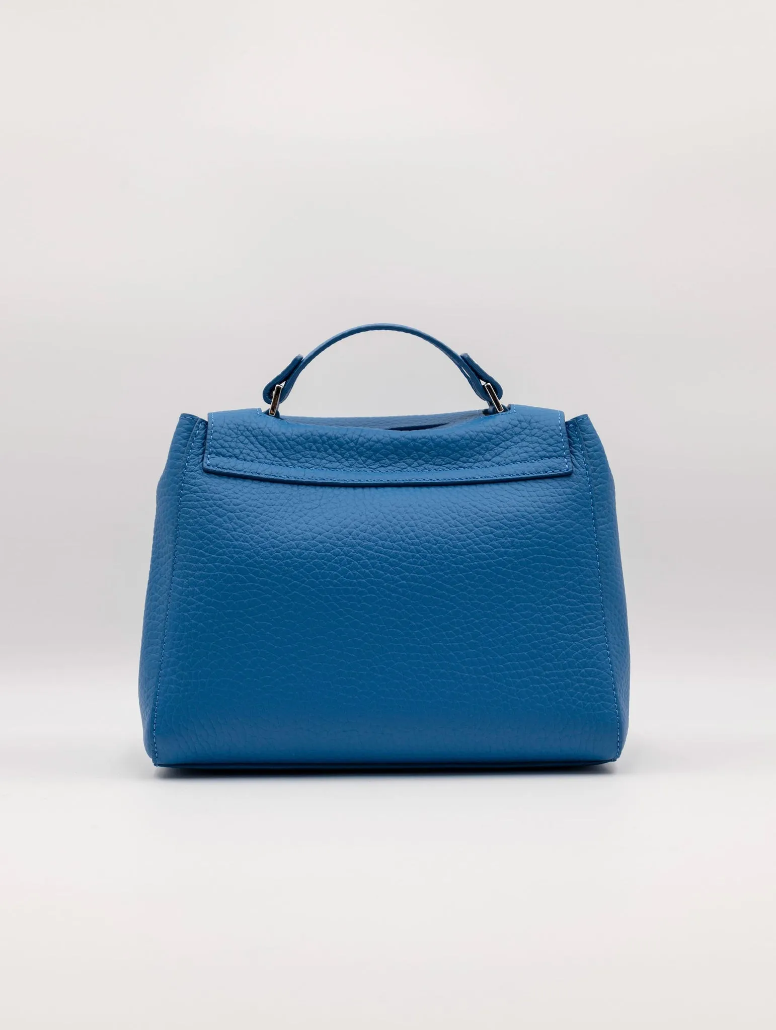 Borsa Sveva Soft Orciani Piccola in Pelle Martellata Blu Elettrico