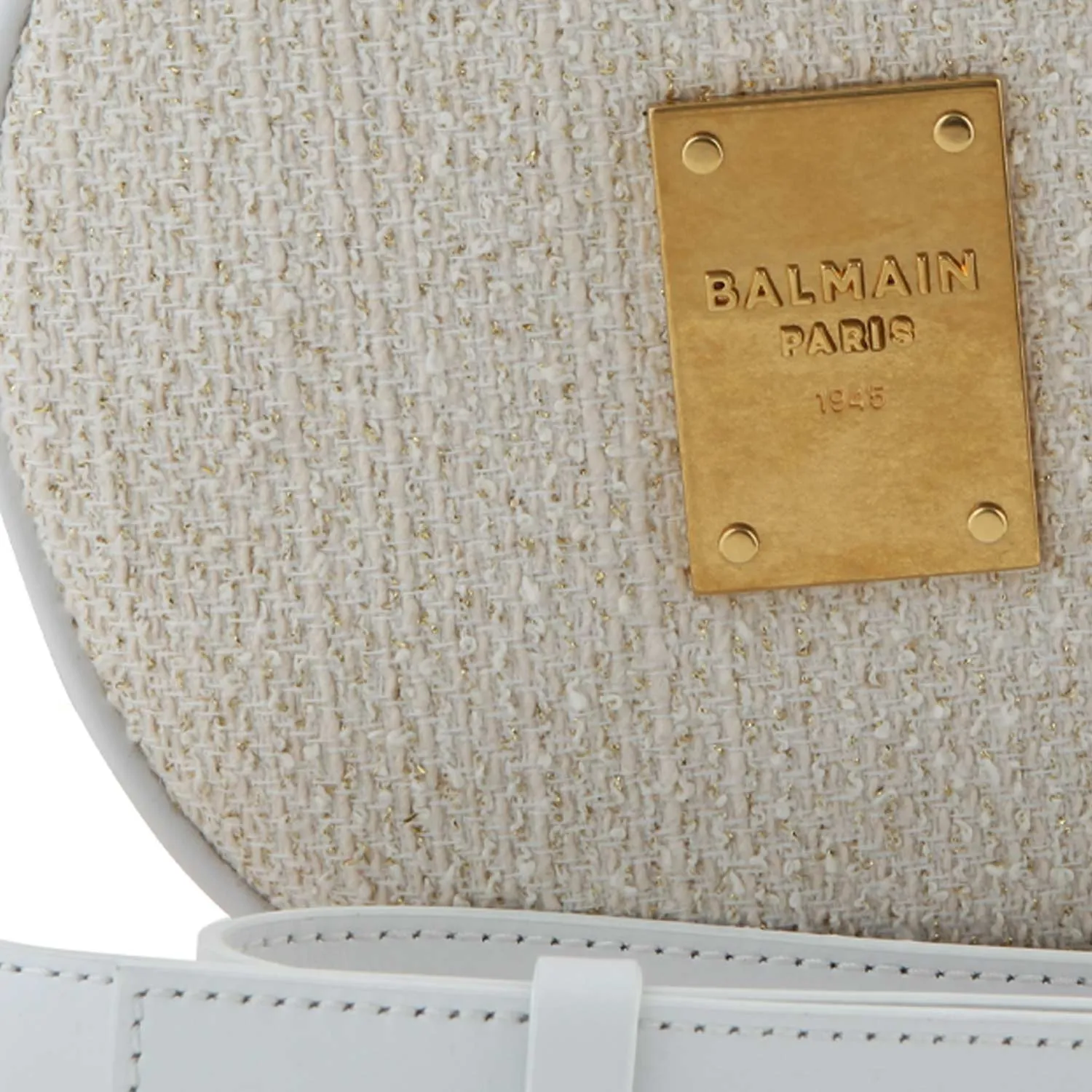 Borsa Tracolla Rotonda Bianca E Oro