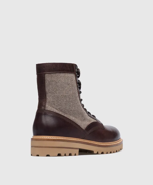 Brunello Cucinelli Stivali in pelle marrone MZUCTUR849