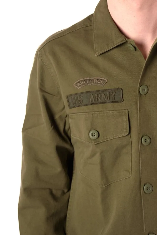 camicia badge resort uomo verde