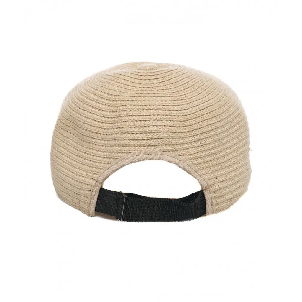 Cappello da baseball in rafia beige