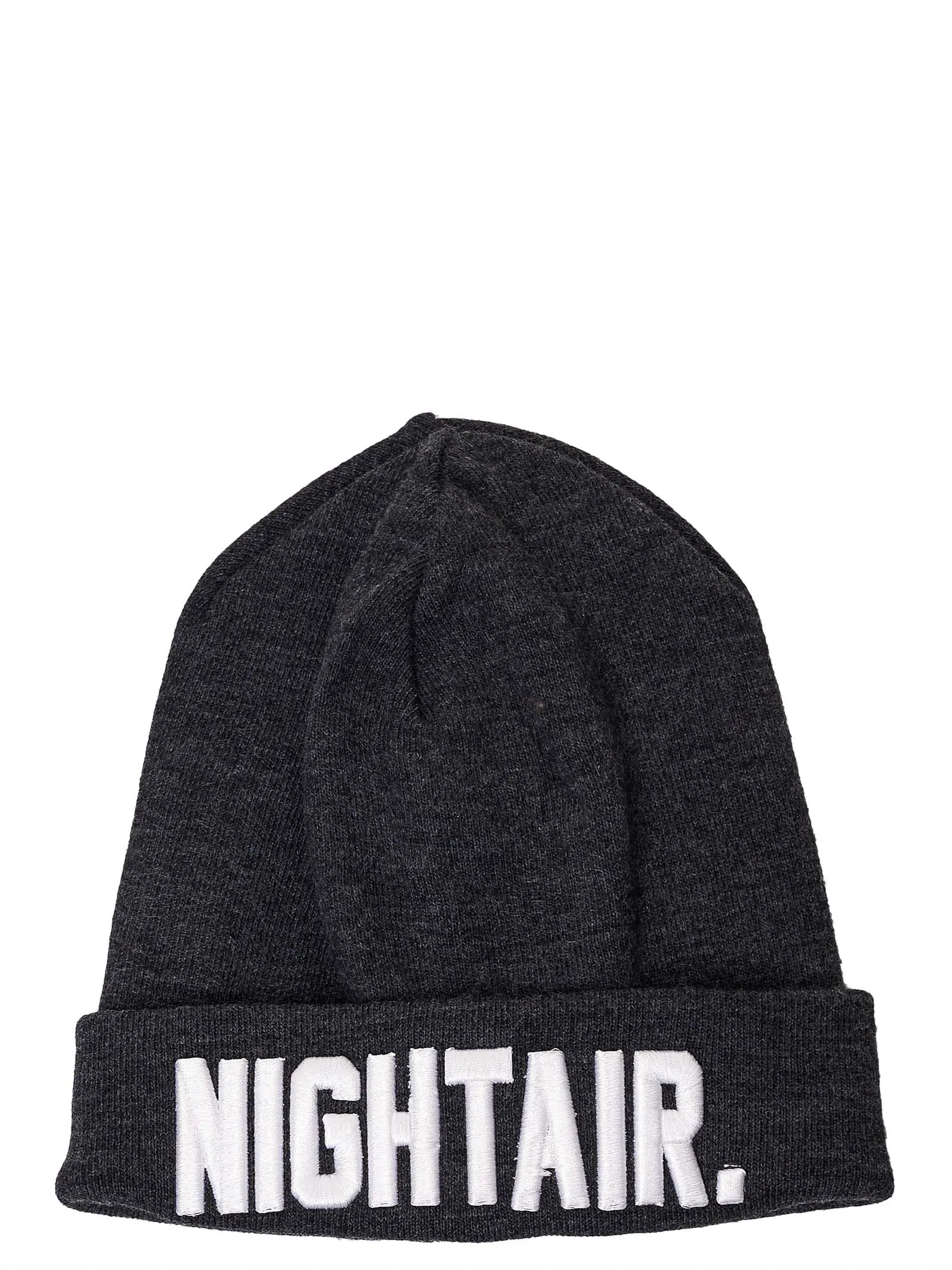 CAPPELLO GRIGIO IN MISTO LANA CON STAMPA FRONTALE