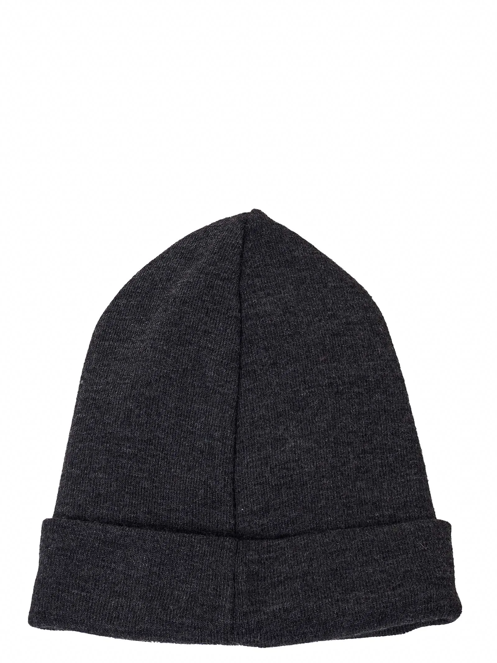 CAPPELLO GRIGIO IN MISTO LANA CON STAMPA FRONTALE