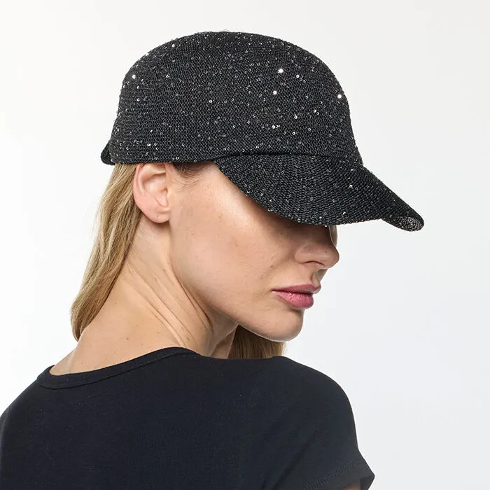 Cappello nero in rafia