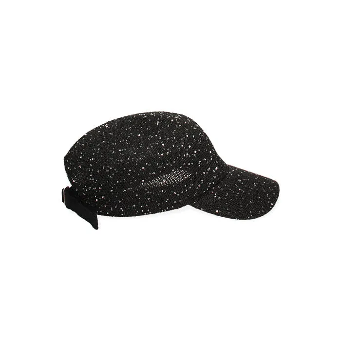 Cappello nero in rafia