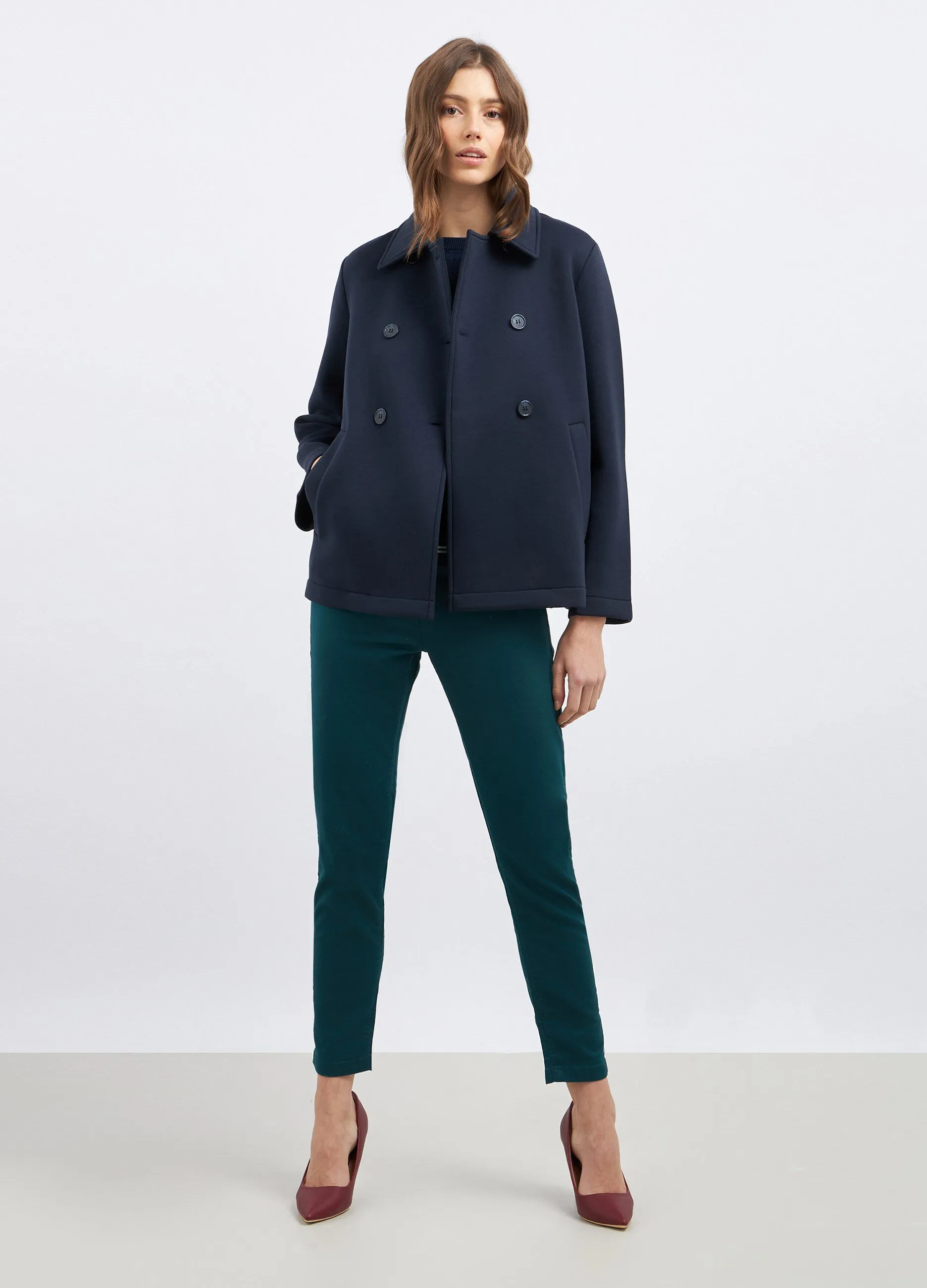 Cappotto corto in doppiopetto donna