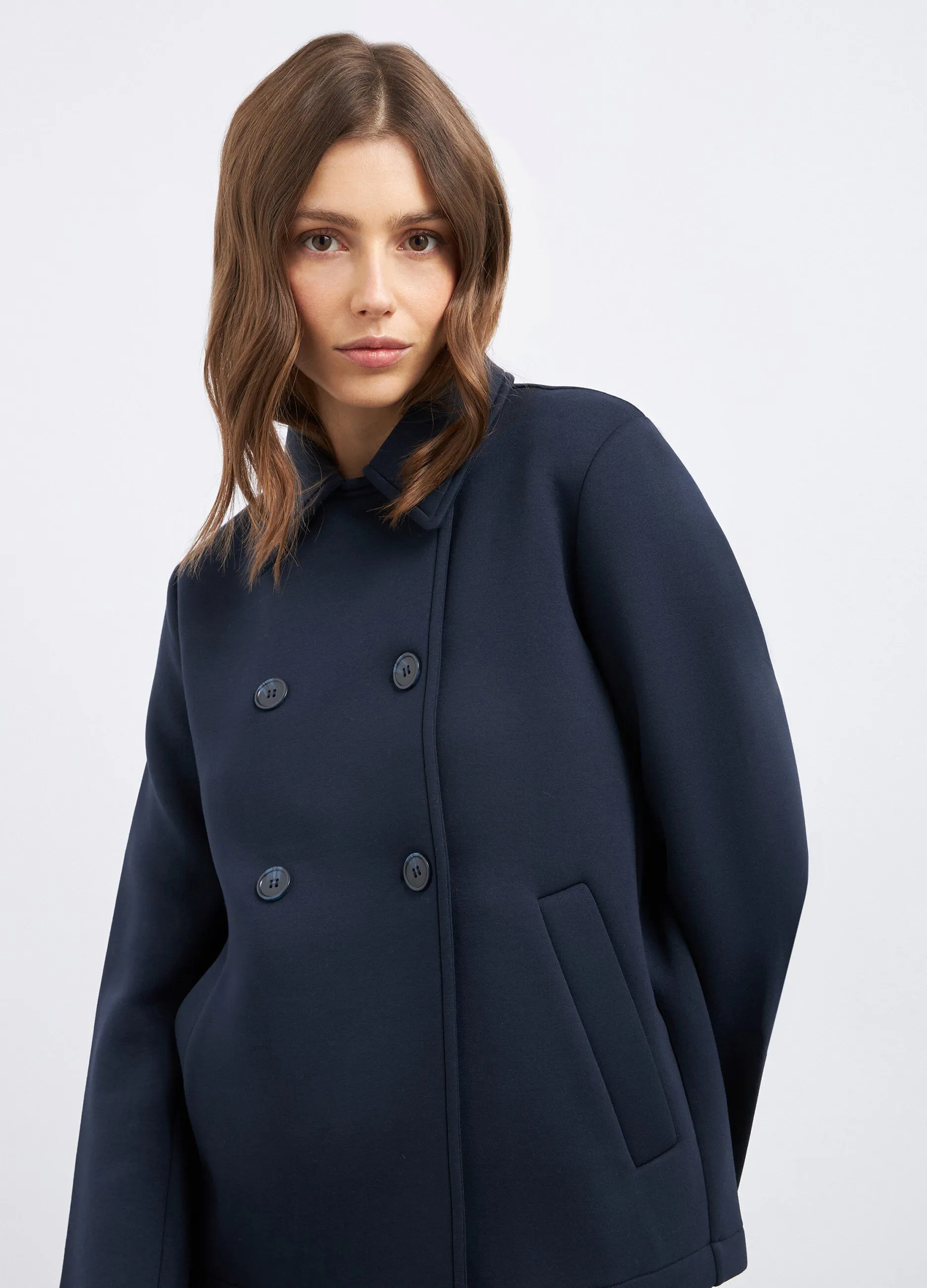 Cappotto corto in doppiopetto donna