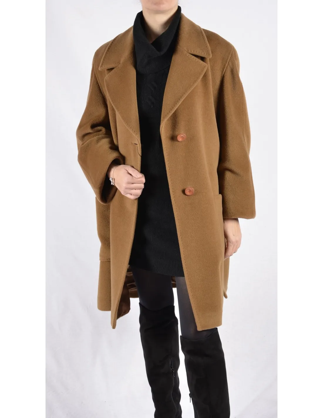 Cappotto Donna in lana Mod Bianca Beige