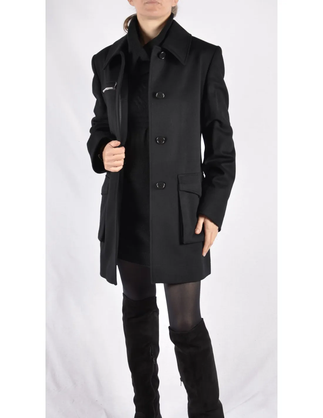 Cappotto Donna in lana Mod marta nero