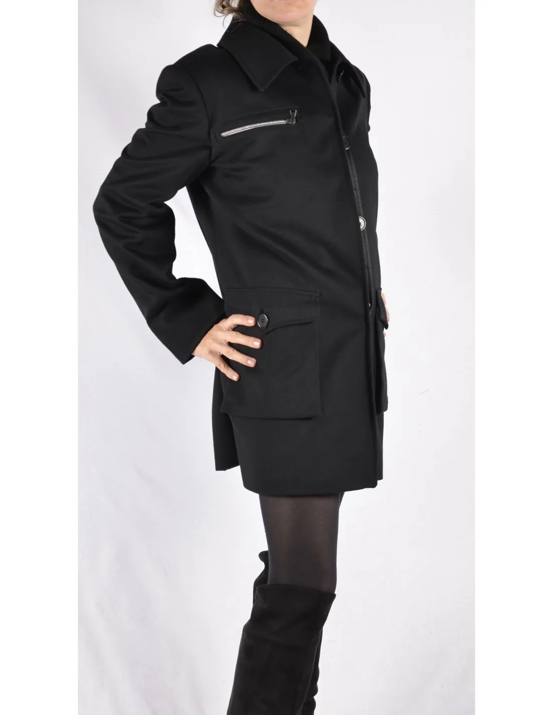 Cappotto Donna in lana Mod marta nero