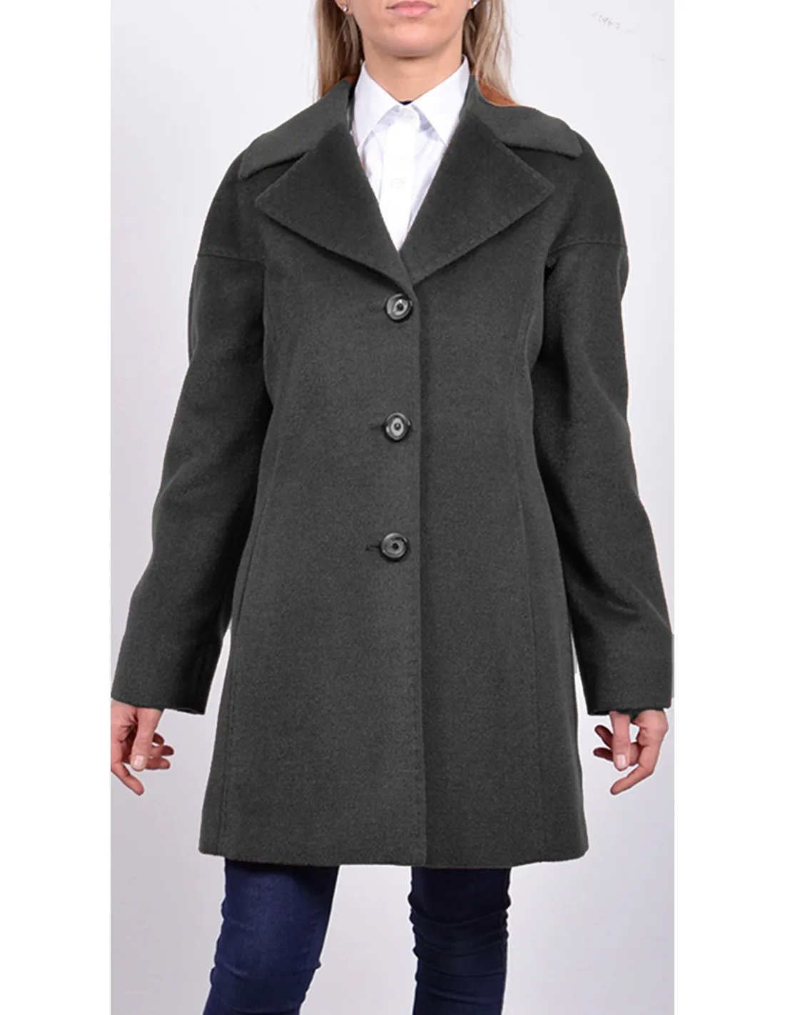 Cappotto Donna in lana pregiata mod Giselle Nero