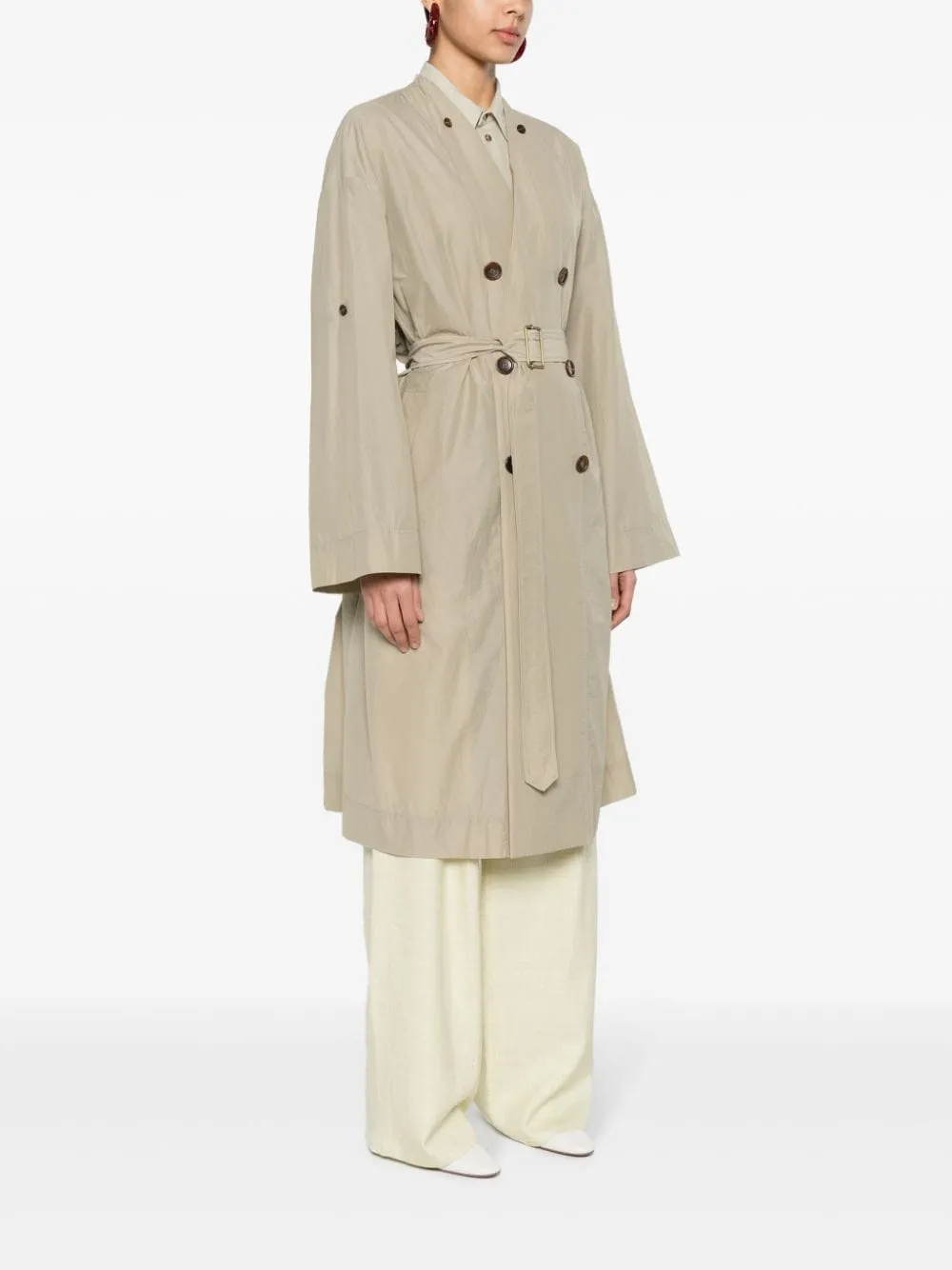 Cappotto doppiopetto in grigio - donna
