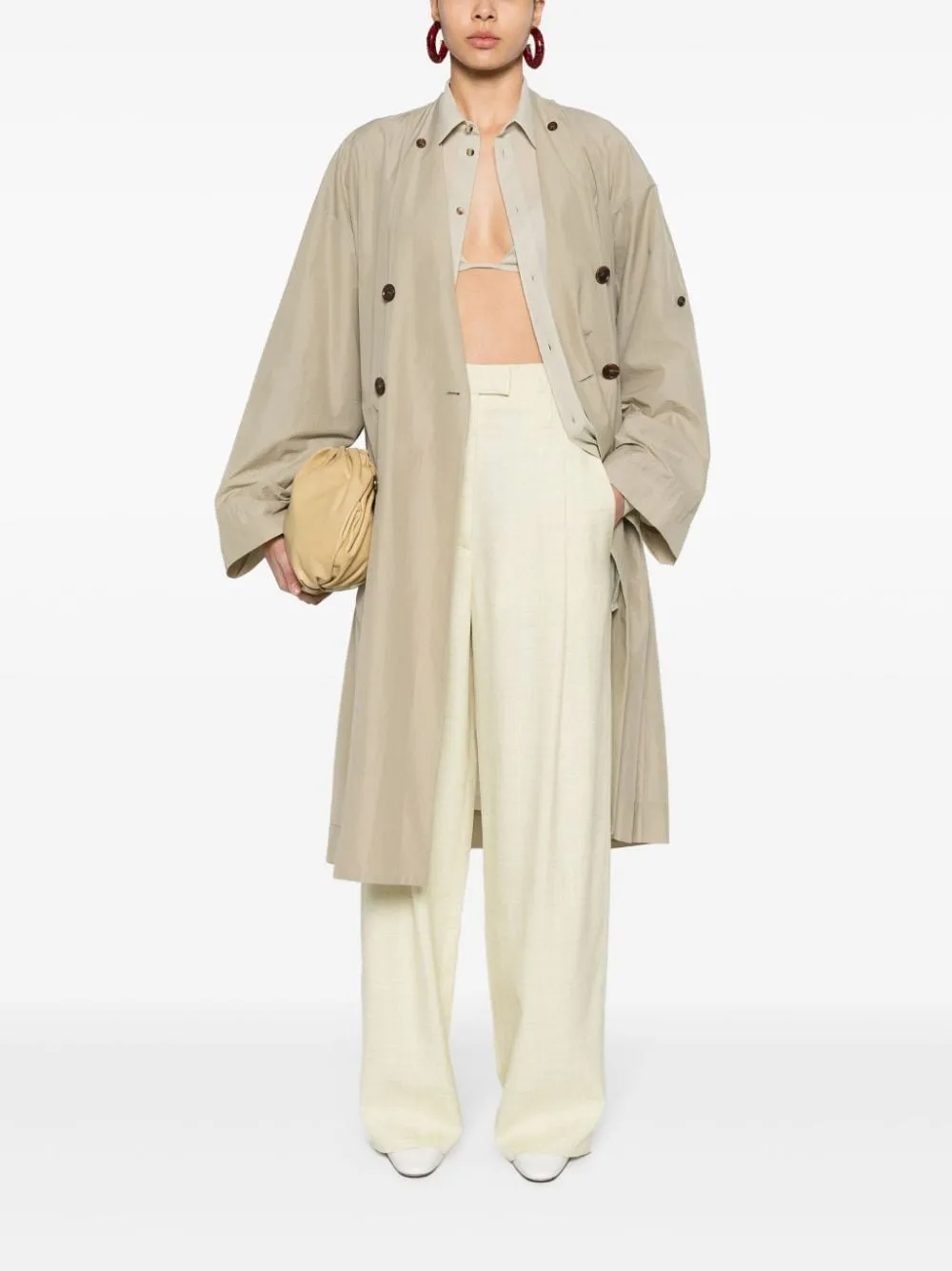 Cappotto doppiopetto in grigio - donna