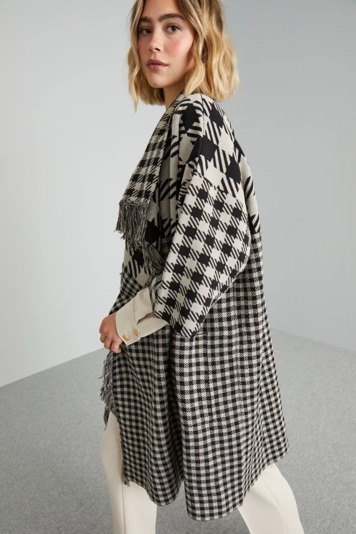 Cappotto in jersey con frange