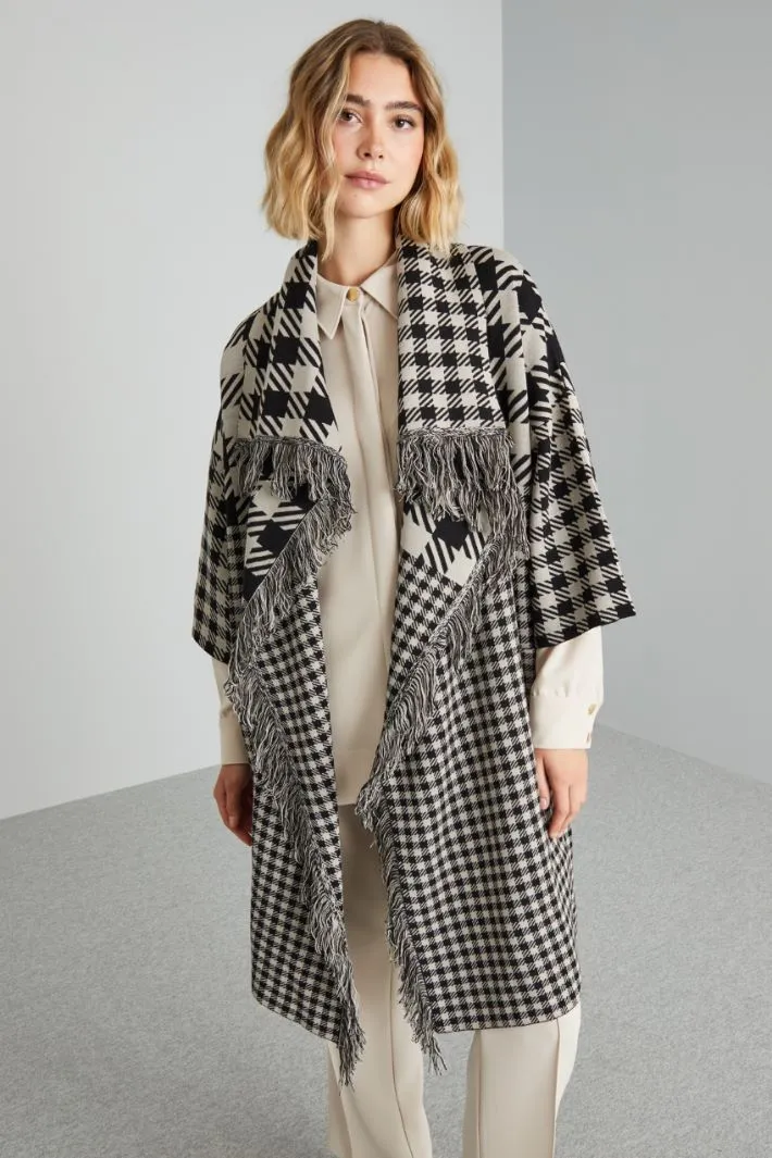 Cappotto in jersey con frange
