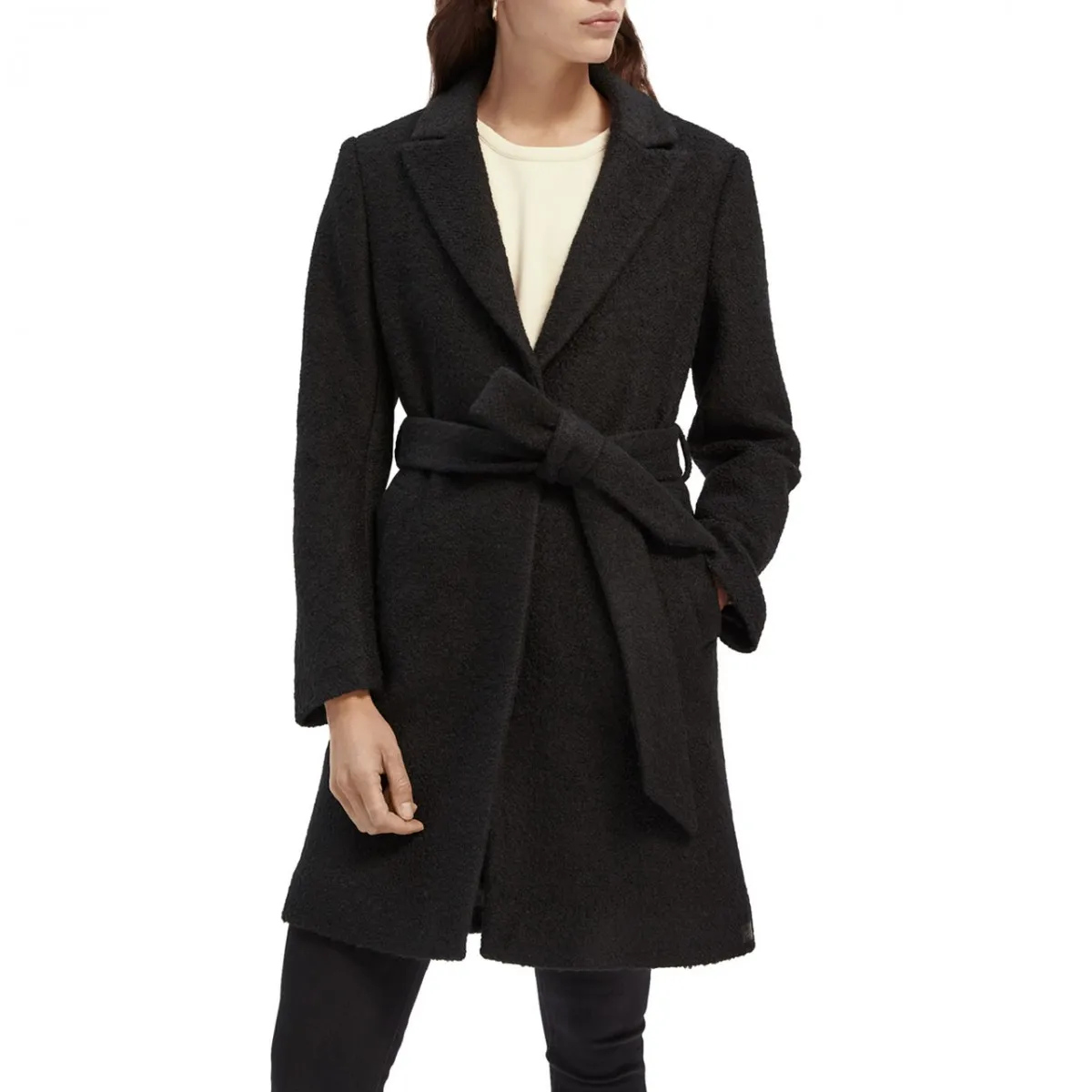 Cappotto In Misto Lana, Nero