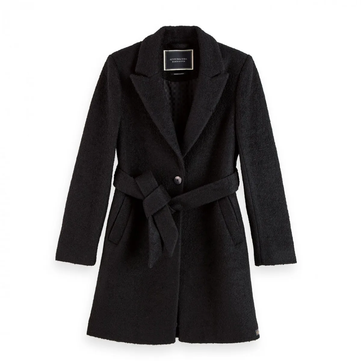 Cappotto In Misto Lana, Nero