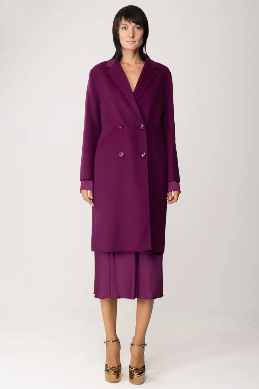 Cappotto in panno doppiopetto Futuristic Purple