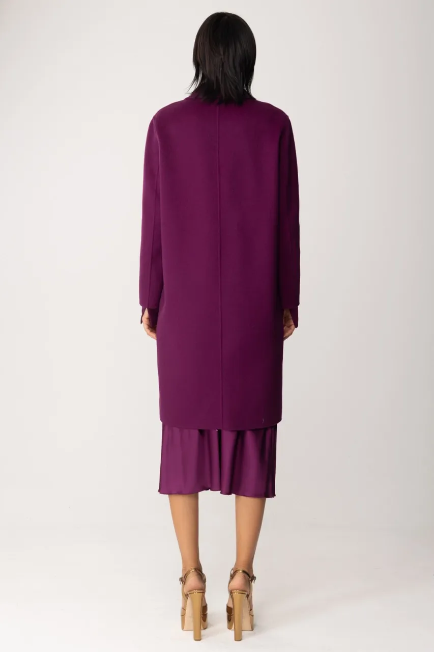 Cappotto in panno doppiopetto Futuristic Purple