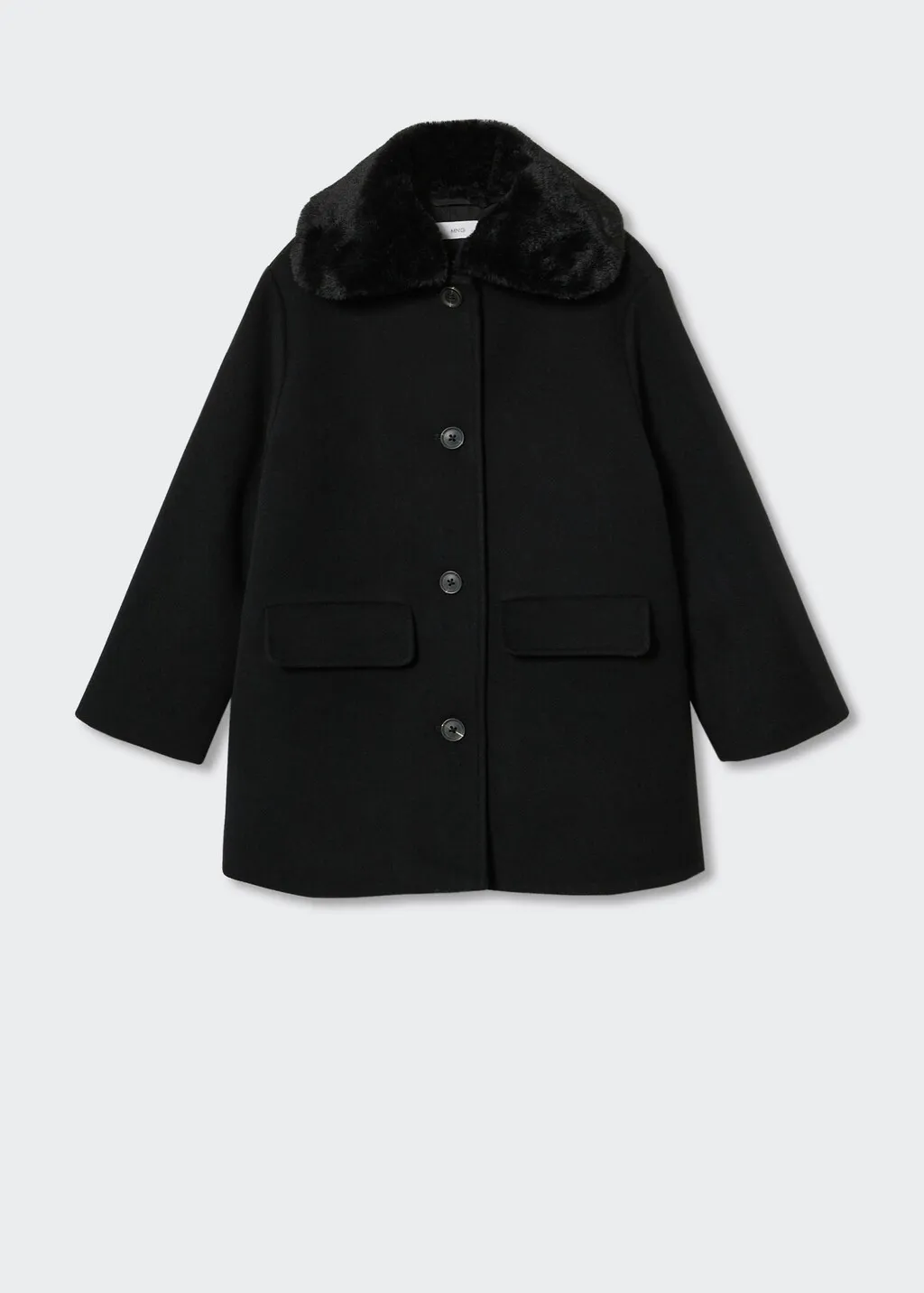 Cappotto lana collo pelliccia