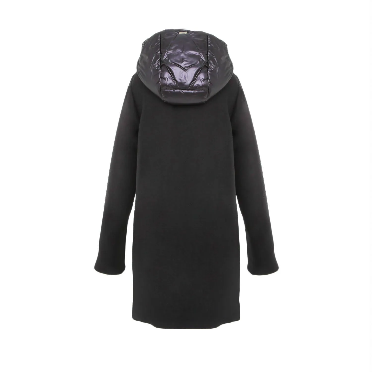 Cappotto Nero Di Lana E Nylon Bambina E Teenager