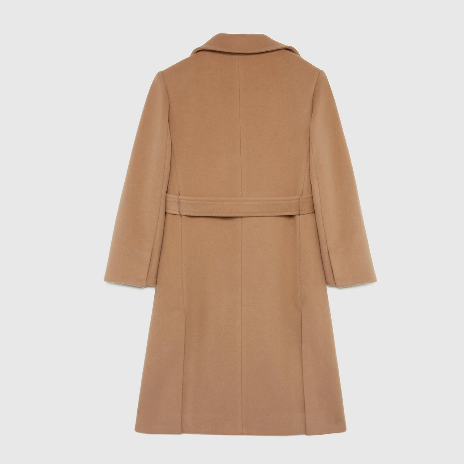 Cappotto Ragazza Nocciola In Pura Lana
