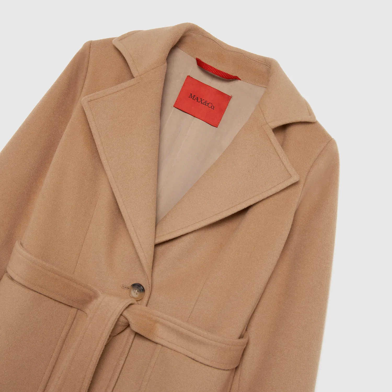 Cappotto Ragazza Nocciola In Pura Lana