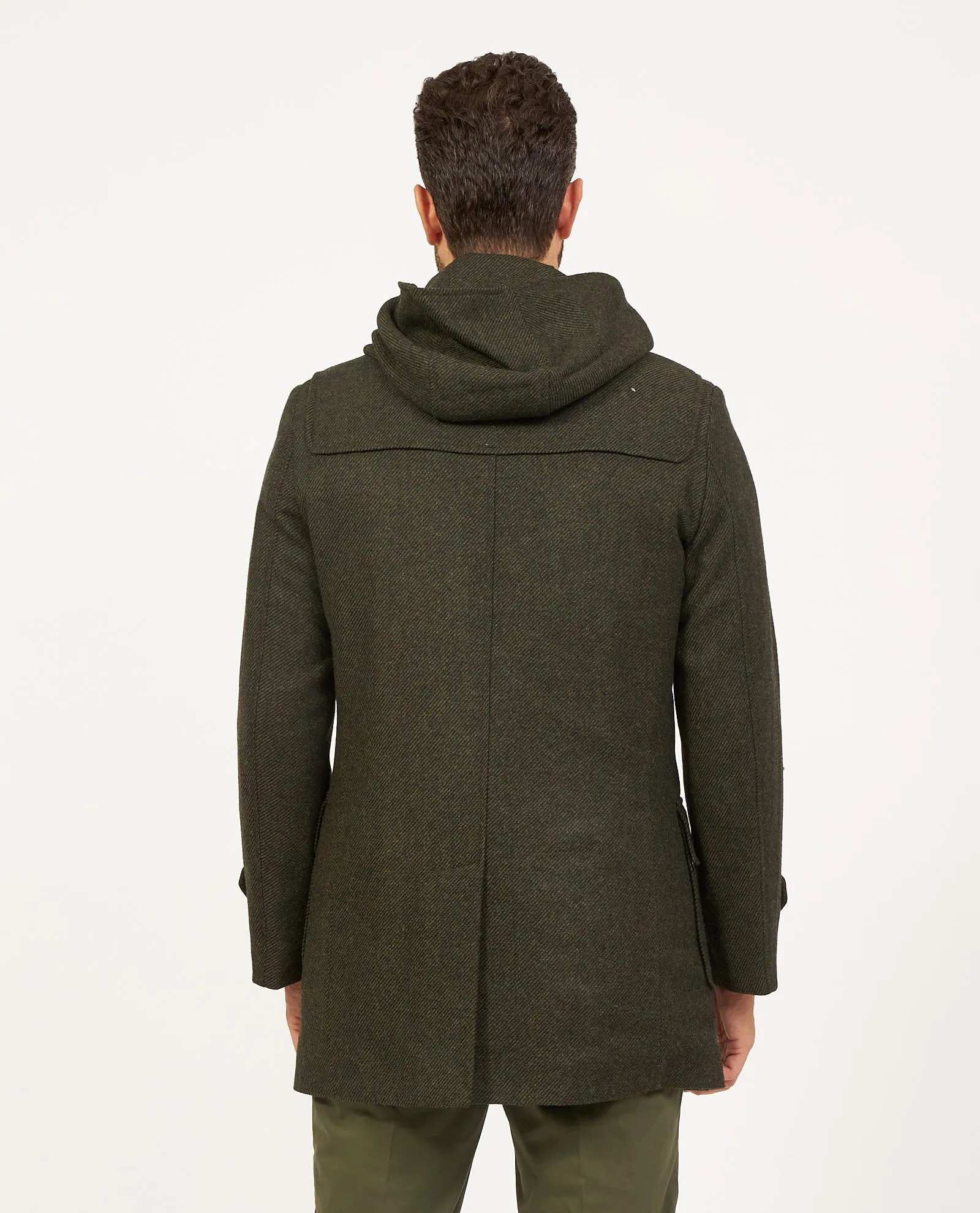 Cappotto verde SetteMezzo in misto lana con cappuccio